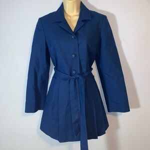 Pendleton Women's royal cobalt Trench Coat cotton belted size small